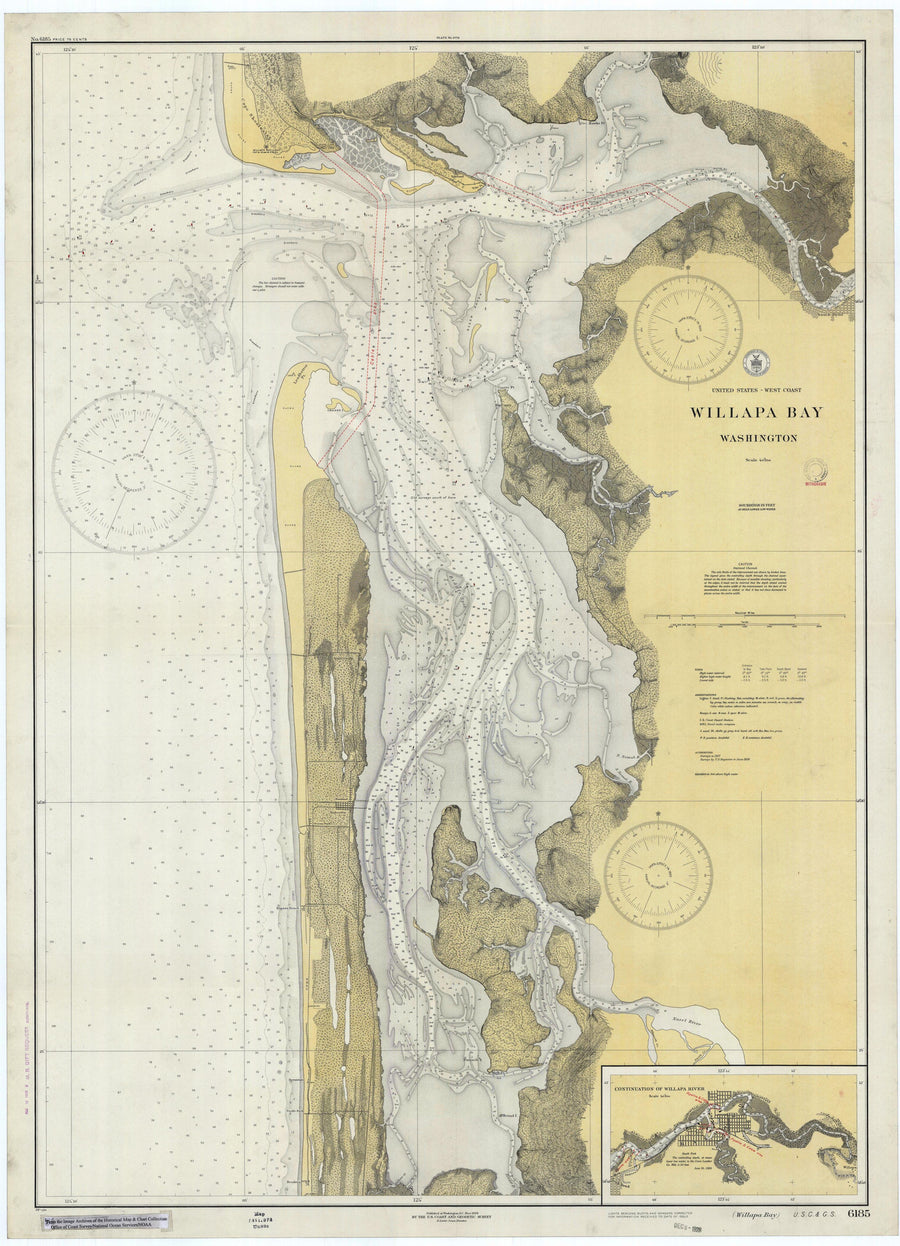 Willapa Bay, Washington Map 1928