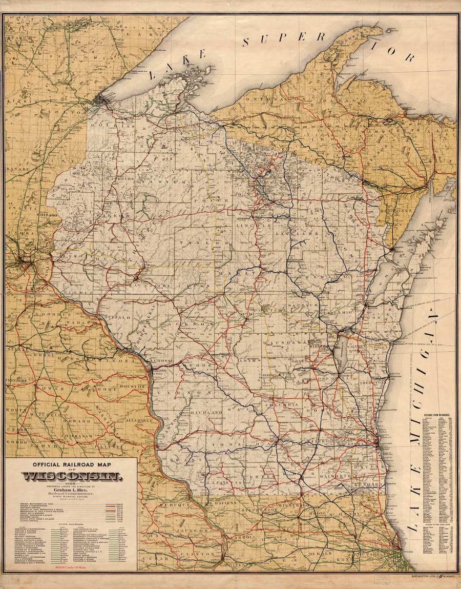 Wisconsin Railroad Map 1917