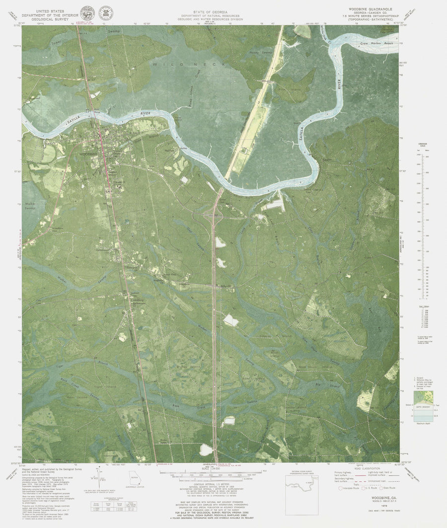 Woodbine, Georgia Map - 1979