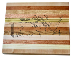 Woods Hole Passage Map Engraved Wooden Serving Board & Bar Board