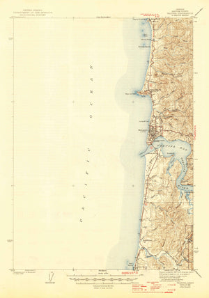 Yaquina Oregon Topographic Map 1942