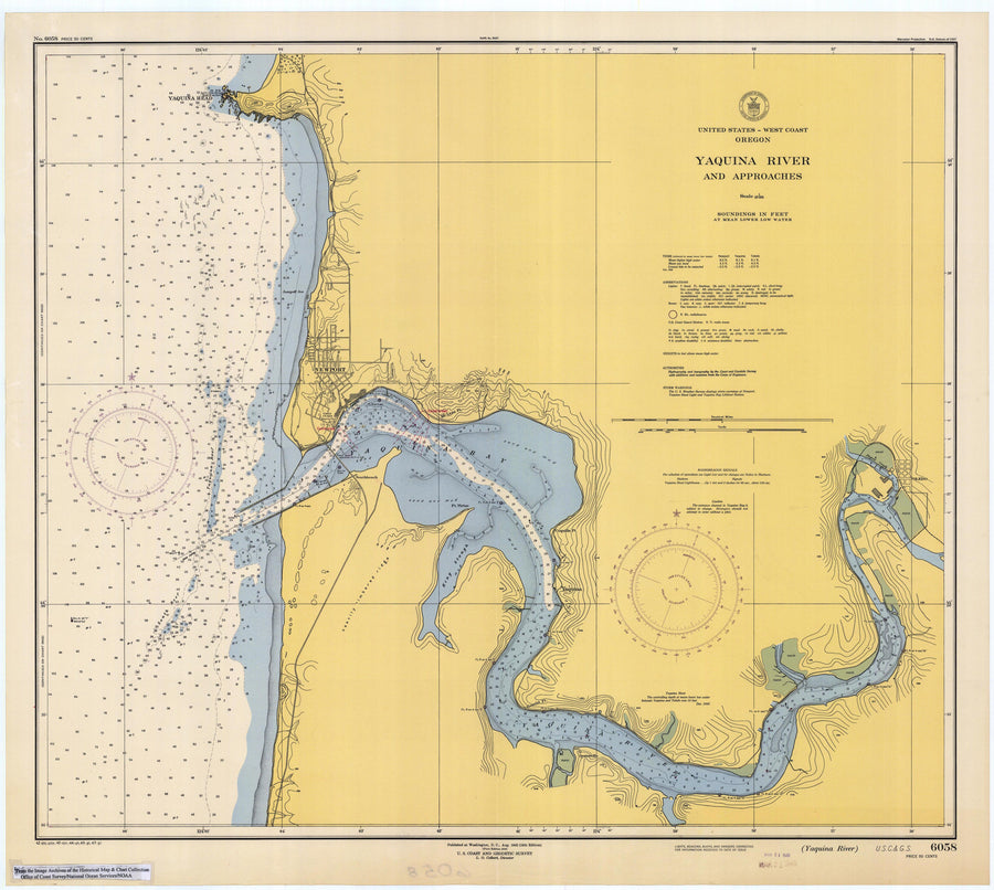 Yaquina River Oregon Map 1947