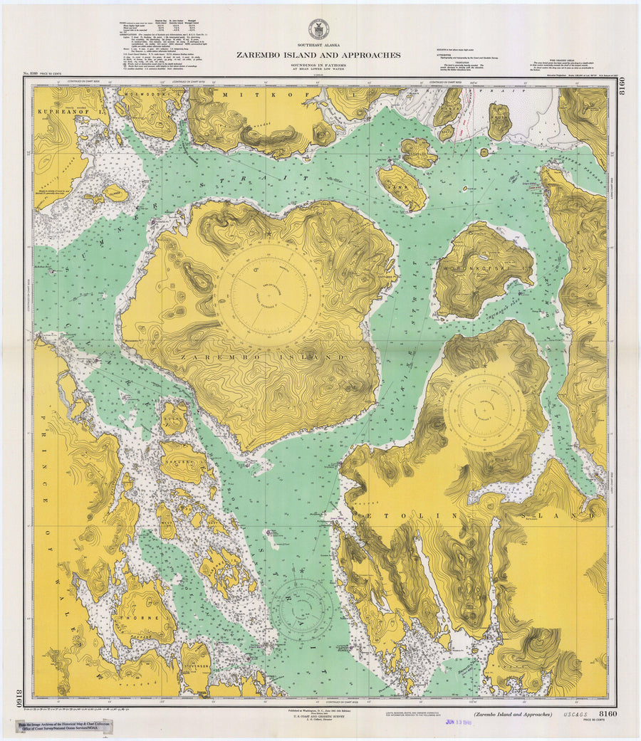 Zarembo Island Alaska Map - 1949