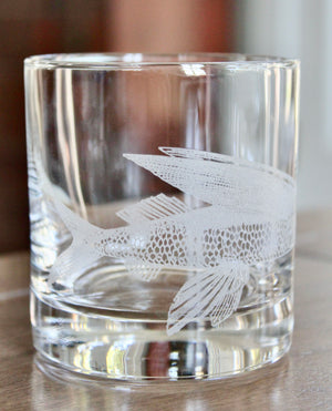 Flying Fish Engraved Glasses