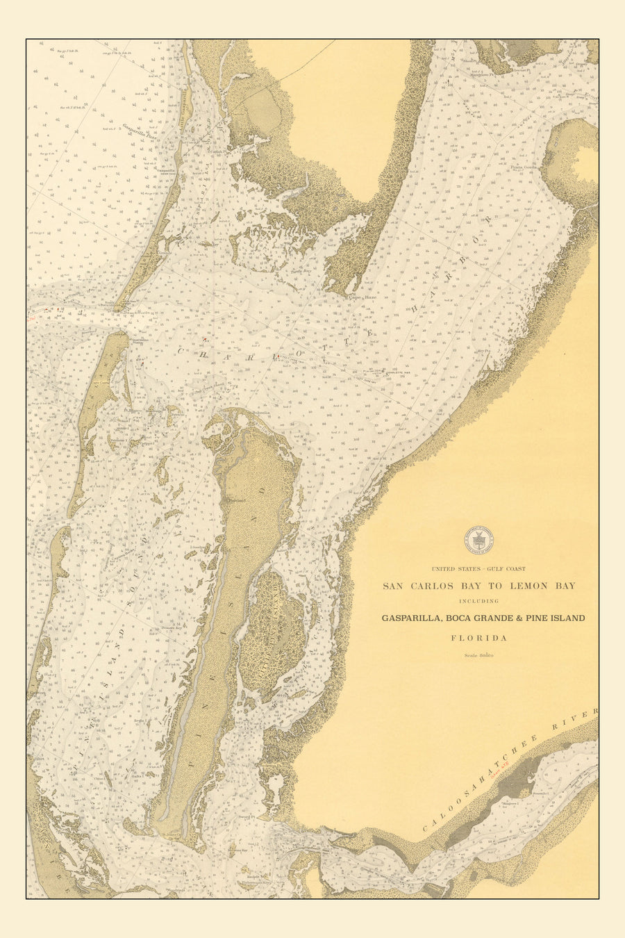 Gasparilla , Boca Grande & Pine Island Map - 1918